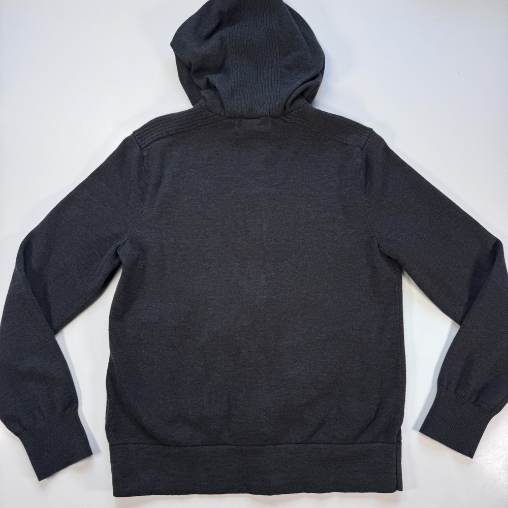 BANANA REPUBLIC Full Zip Hooded Military Sweater Jacket Mens Small Gray Knit - Picture 10 of 16